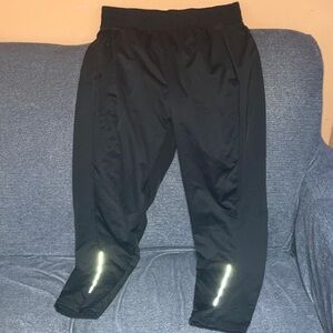 Nike shield Black Athletic Pants with Reflective Stripes